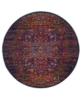 Safavieh Evoke EVK275 and Fuchsia 5'1" x 5'1" Round Area Rug