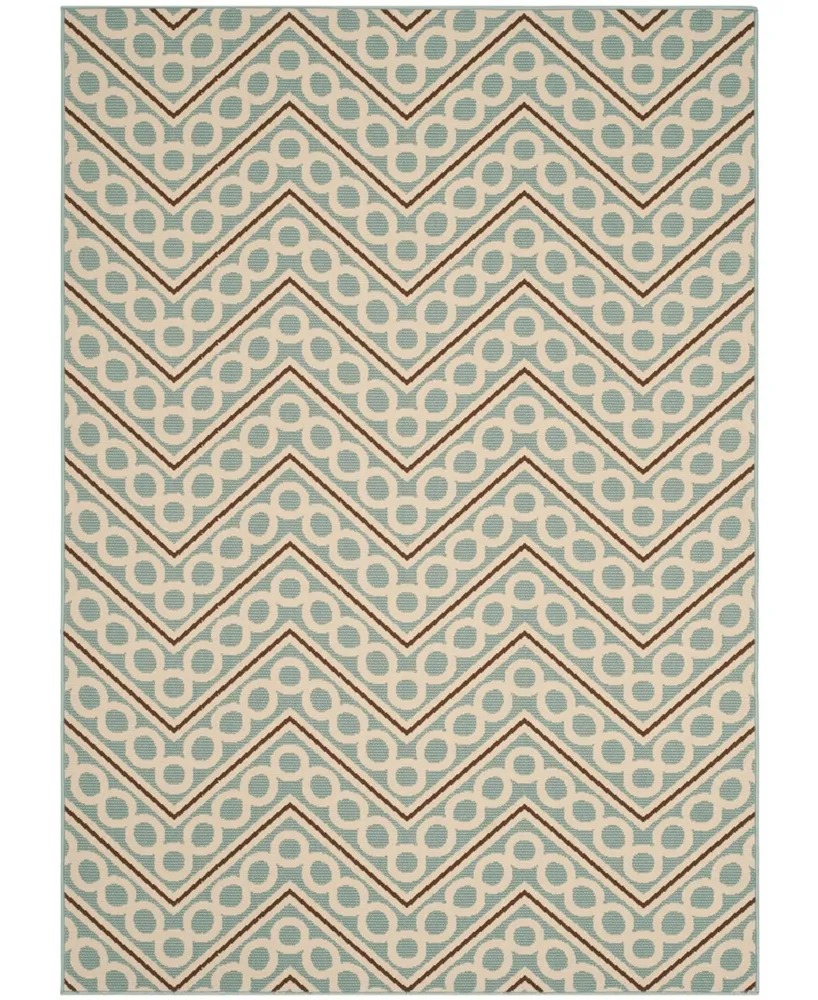 Safavieh Hampton HAM513 Light Blue and Ivory 5'1" x 7'7" Outdoor Area Rug