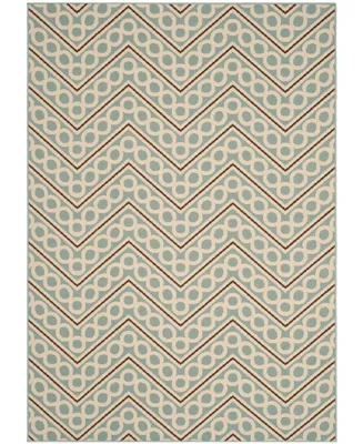 Safavieh Hampton HAM513 Light Blue and Ivory 5'1" x 7'7" Outdoor Area Rug