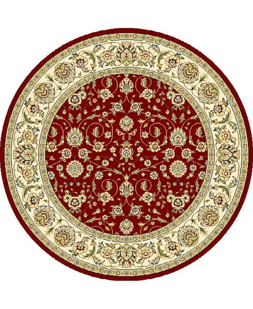 Safavieh Lyndhurst LNH312 Red and Ivory 5'3" x 5'3" Round Area Rug