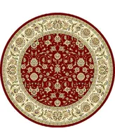 Safavieh Lyndhurst LNH312 Red and Ivory 5'3" x 5'3" Round Area Rug