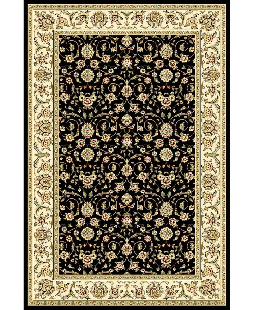 Safavieh Lyndhurst LNH316 Black and Ivory 5'3" x 7'6" Area Rug