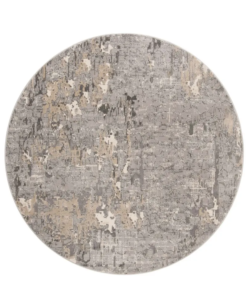 Safavieh Meadow Gray 6'7" x 6'7" Round Area Rug