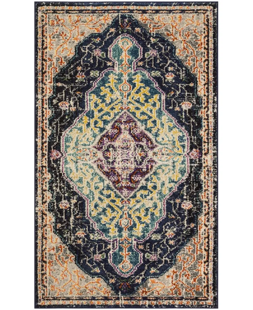 Safavieh Monaco MNC249 Black and Blue 3' x 5' Area Rug