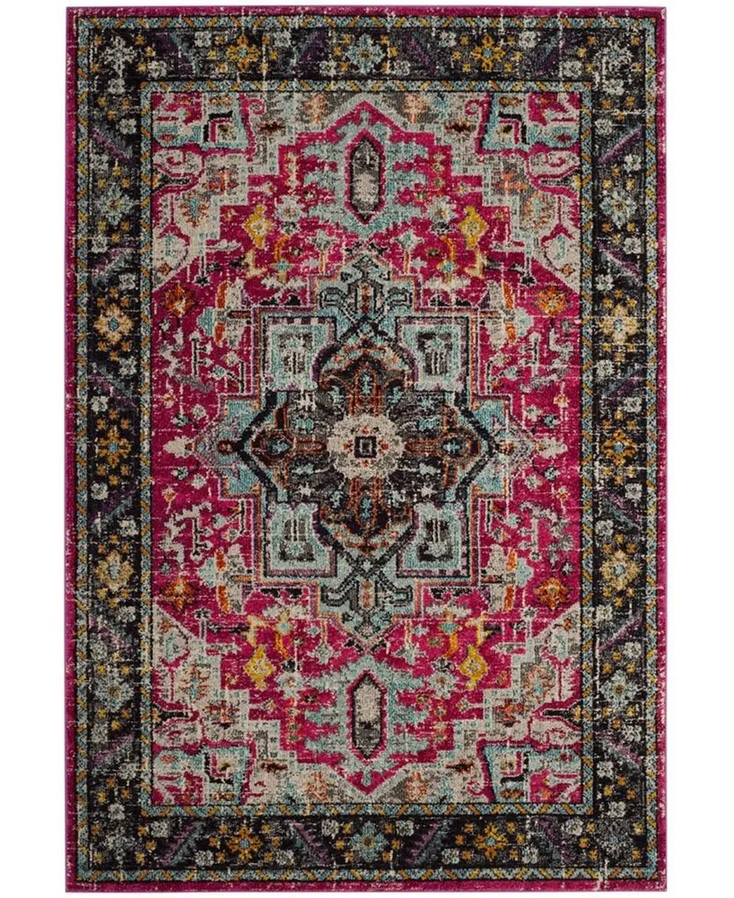 Safavieh Monaco MNC253 Fuchsia and Gray 5'1" x 7'7" Area Rug