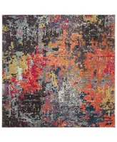 Safavieh Monaco MNC266 Blue and Orange 6'7" x 6'7" Square Area Rug