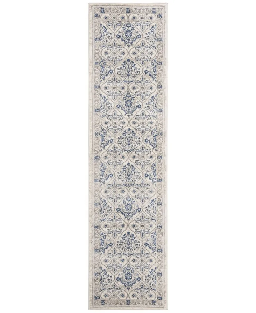 Safavieh Brentwood BNT870 Light Grey and Blue 2' x 8' Runner Area Rug