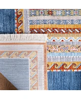 Safavieh Bokhara BOK136 Blue and Orange 5' x 7'6" Area Rug