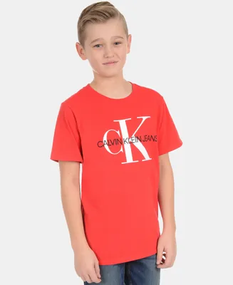 Calvin Klein Big Boys Bold signature Logo Graphic T-Shirt