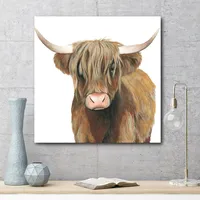 Courtside Market Highland Cattle Ii Gallery-Wrapped Canvas Wall Art - 20" x 20"