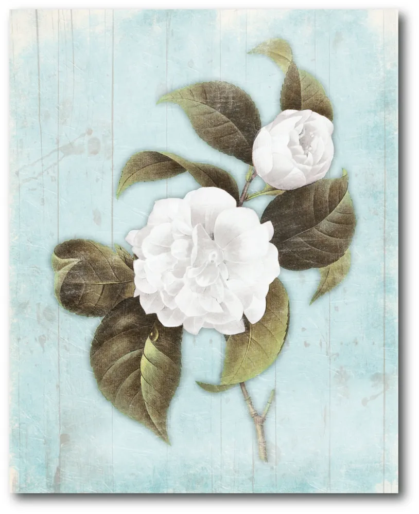 Courtside Market Light blue wood floral Gallery-Wrapped Canvas Wall Art - 18" x 24"