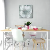 Courtside Market Grey Flower I Gallery-Wrapped Canvas Wall Art - 16" x 16"