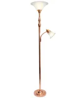 Elegant Designs 2 Light Mother Daughter Floor Lamp with White Marble Glass