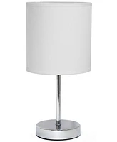 Simple Designs Chrome Mini Basic Table Lamp with Fabric Shade