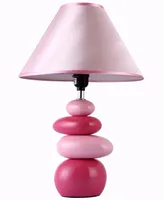 Simple Designs Shades of Pink Ceramic Stone Table Lamp