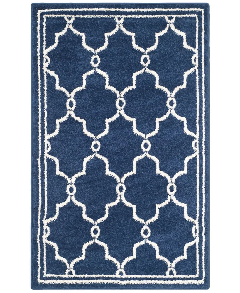 Safavieh Amherst AMT414 Navy and Beige 3' x 5' Area Rug