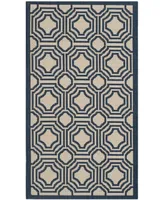 Safavieh Courtyard CY6112 Beige and Navy 2'7" x 5' Outdoor Area Rug