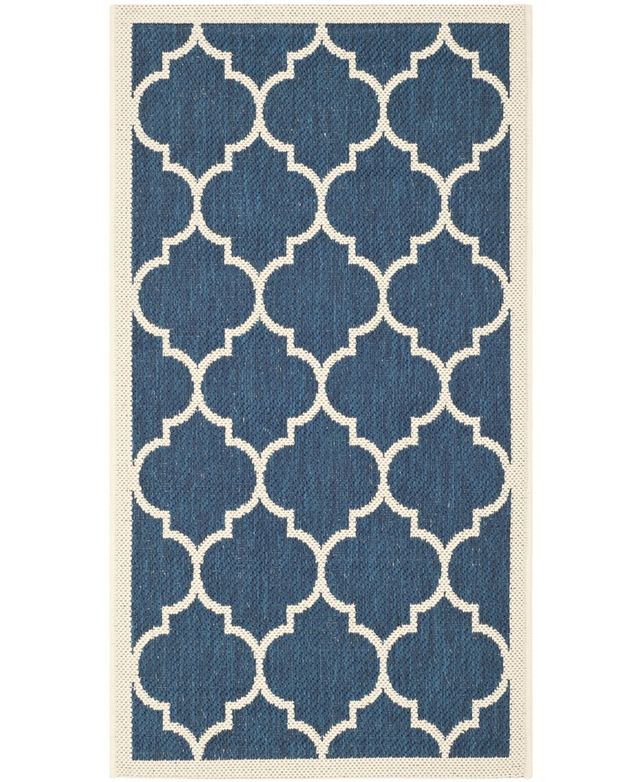 Safavieh Courtyard CY6914 Navy and Beige 2'7" x 5' Sisal Weave Outdoor Area Rug