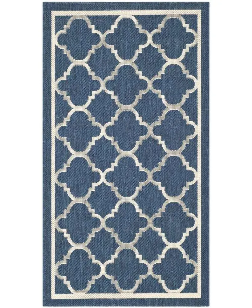 Safavieh Courtyard CY6918 Navy and Beige 2'7" x 5' Sisal Weave Outdoor Area Rug