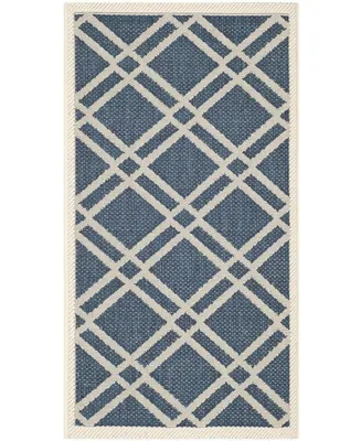 Safavieh Courtyard CY6923 Navy and Beige 2'7" x 5' Sisal Weave Outdoor Area Rug