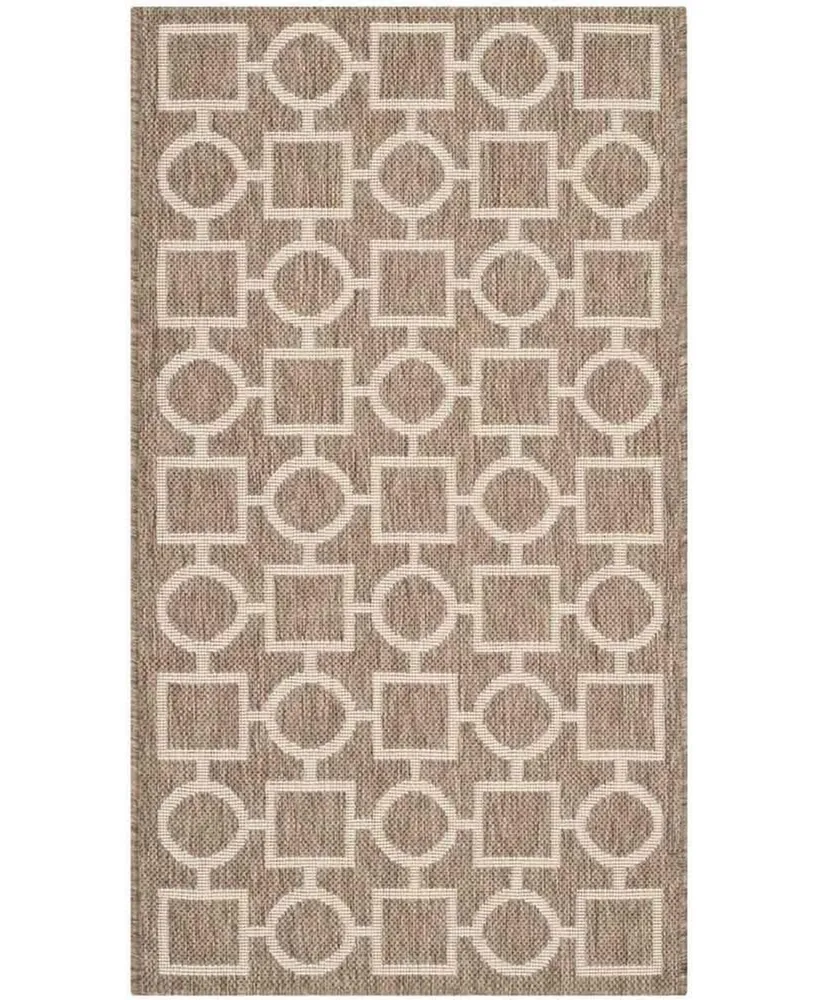 Safavieh Courtyard CY6925 Brown and Bone 2'7" x 5' Sisal Weave Outdoor Area Rug