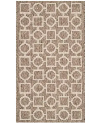 Safavieh Courtyard CY6925 Brown and Bone 2'7" x 5' Sisal Weave Outdoor Area Rug