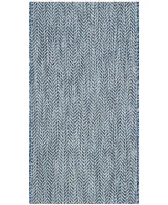 Safavieh Courtyard CY8022 Navy and Gray 2'7" x 5' Sisal Weave Outdoor Area Rug