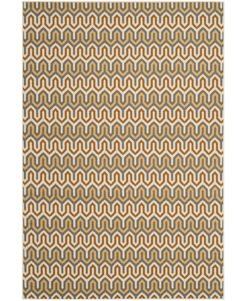 Safavieh Hampton HAM516 Brown and Camel 6'7" x 9'6" Outdoor Area Rug