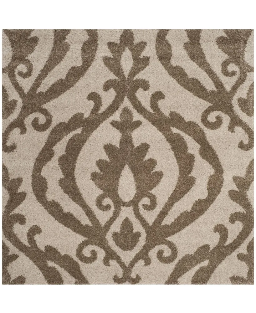 Safavieh Florida Shag SG469 Cream and Beige 6'7" x 6'7" Square Area Rug