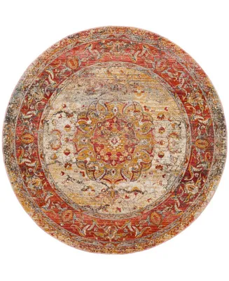 Safavieh Vintage Persian VTP435 Saffron and Cream 5' x 5' Round Area Rug