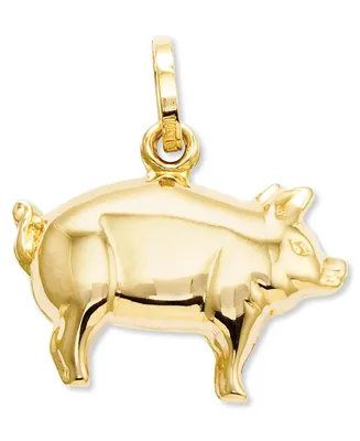 14k Gold Charm, Pig Charm