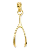 14k Gold Charm, Wishbone Charm