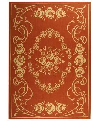 Safavieh Courtyard CY1893 Terracotta and Natural 5'3" x 5'3" Sisal Weave Round Outdoor Area Rug