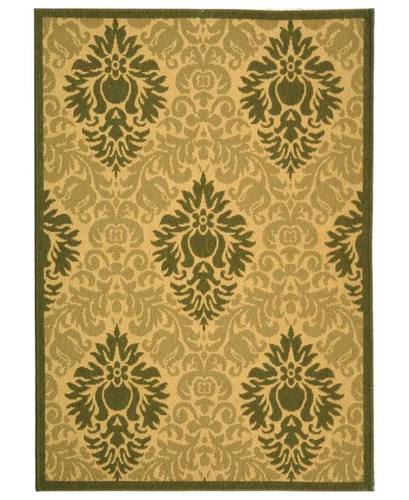 Safavieh Courtyard CY2714 Natural and Olive 8' x 11' Sisal Weave Outdoor Area Rug