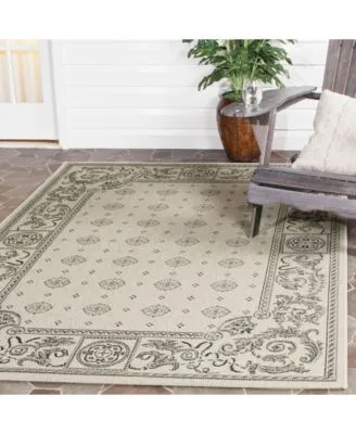 Safavieh Courtyard Cy1356 Sand Black Outdoor Area Rug Collection