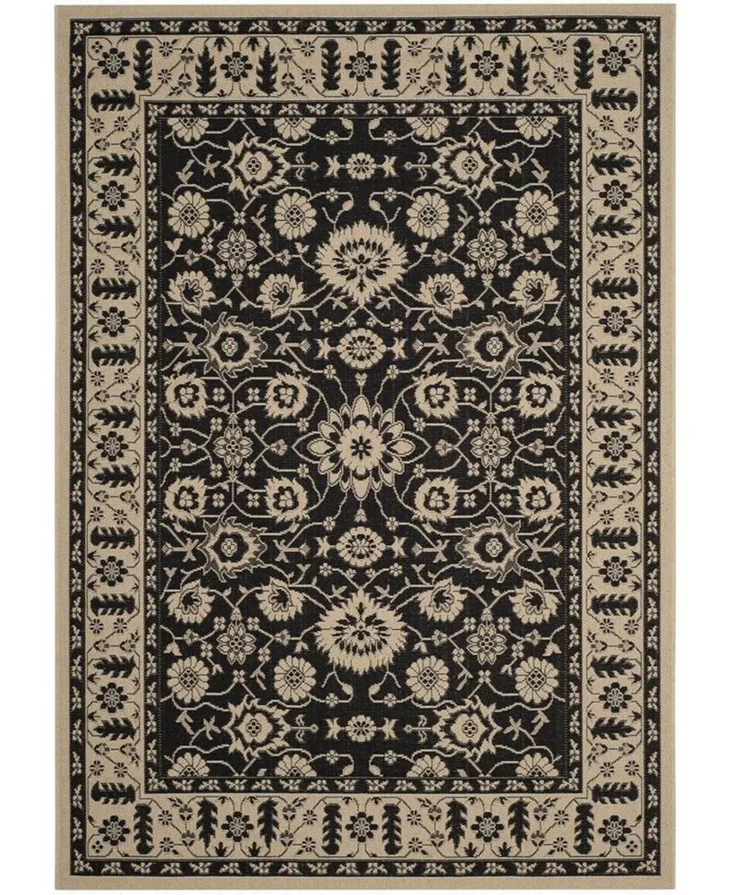 Safavieh Courtyard CY6126 Black and Creme 6'7" x 9'6" Sisal Weave Outdoor Area Rug