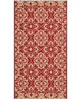 Safavieh Courtyard CY6550 Red and Creme 2'7" x 5' Sisal Weave Outdoor Area Rug