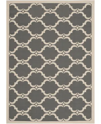 Safavieh Courtyard CY6009 Anthracite and Beige 6'7" x 9'6" Sisal Weave Outdoor Area Rug