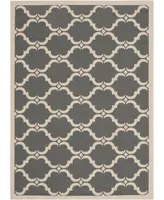 Safavieh Courtyard CY6009 Anthracite and Beige 6'7" x 9'6" Sisal Weave Outdoor Area Rug