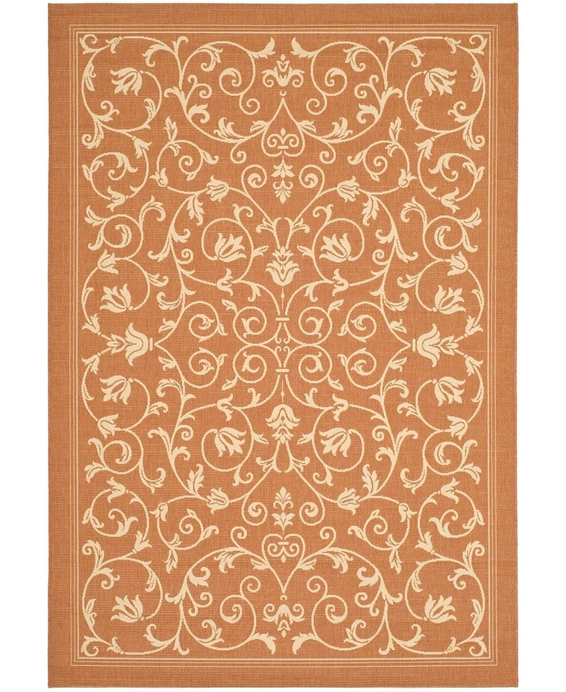 Safavieh Courtyard CY2098 Terracotta and Natural 2'3" x 6'7" Runner Outdoor Area Rug