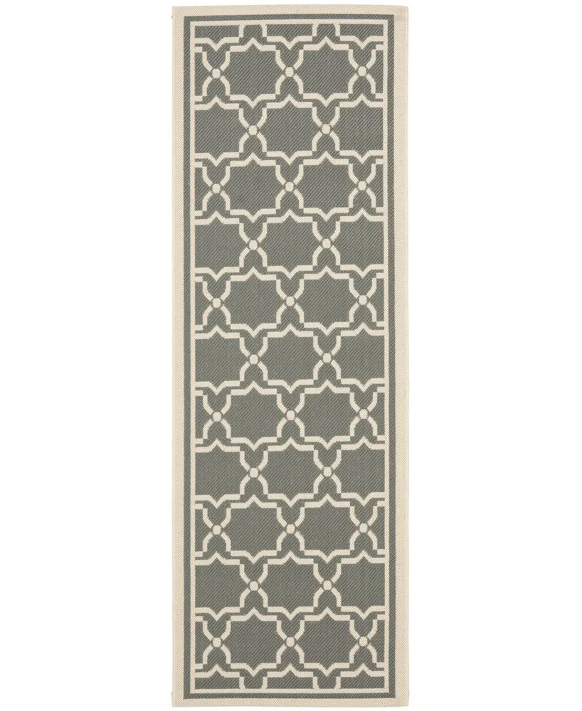 Safavieh Courtyard CY6916 Anthracite and Beige 2'3" x 10' Runner Outdoor Area Rug