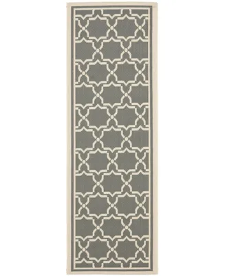 Safavieh Courtyard CY6916 Anthracite and Beige 2'3" x 10' Runner Outdoor Area Rug