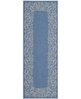 Safavieh Courtyard CY5139 Blue and Beige 5'3" x 7'7" Outdoor Area Rug