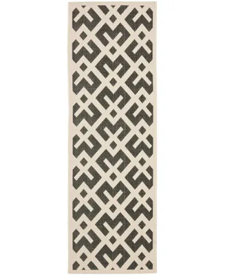 Safavieh Courtyard CY6915 Black and Beige 2'3" x 8' Sisal Weave Runner Outdoor Area Rug