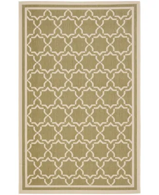 Safavieh Courtyard CY6916 Green and Beige 7'10" x 7'10" Round Outdoor Area Rug