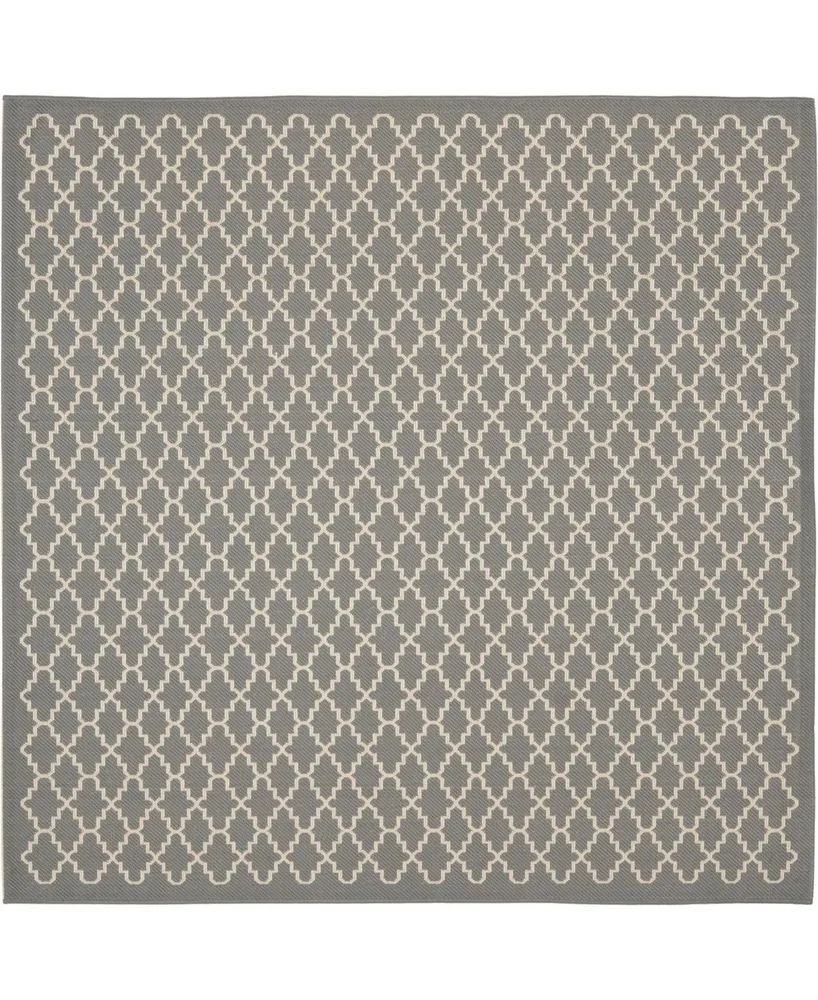 Safavieh Courtyard CY6919 Anthracite and Beige 7'10" x 7'10" Sisal Weave Square Outdoor Area Rug