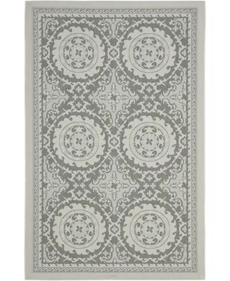 Safavieh Courtyard CY7059 Light Grey and Anthracite 2'3" x 6'7" Runner Outdoor Area Rug