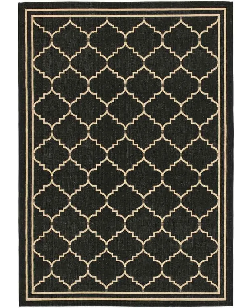 Safavieh Courtyard CY6889 Black and Creme 4' x 5'7" Sisal Weave Outdoor Area Rug