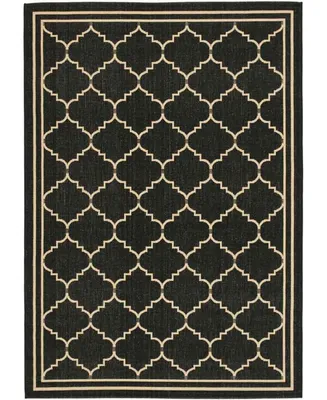 Safavieh Courtyard CY6889 Black and Creme 4' x 5'7" Sisal Weave Outdoor Area Rug