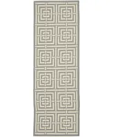 Safavieh Courtyard CY6937 Grey and Cream 2'3" x 16' Sisal Weave Runner Outdoor Area Rug